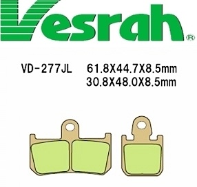 [Vesrah]베스라 VD277JL/SJL- YZF-R1,MT-01,V-MAX 1700 기타 그 외 기종 -오토바이 브레이크 패드