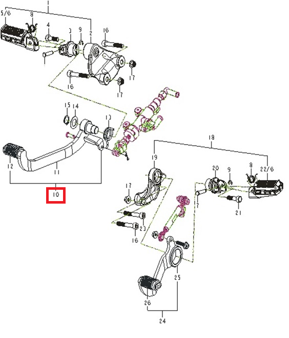 GV125(아퀼라) GV300 브레이크 페달