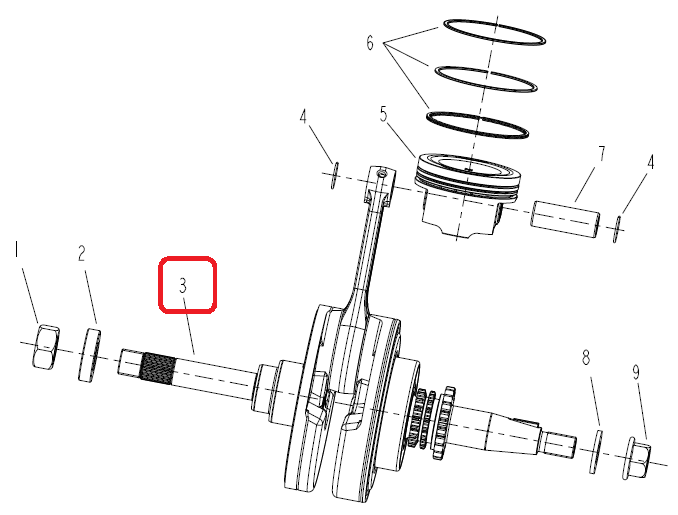 QJ125(욜로) 크랭크샤프트ASSY