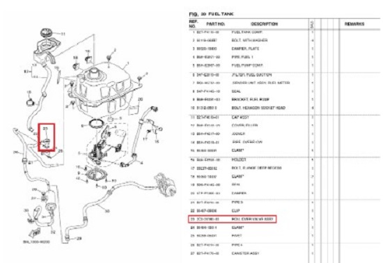 N-MAX125 엔맥스125(21년~) 롤오버밸브ASSY 2CO-24180-00